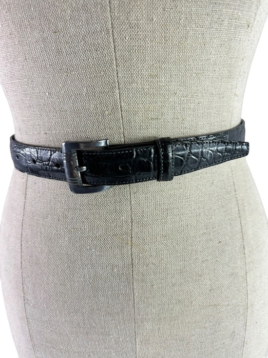 Genuine Vintage KLEINBERG SHERRILL Black Alligator Belt Size 34 1986 Unisex main image 4
